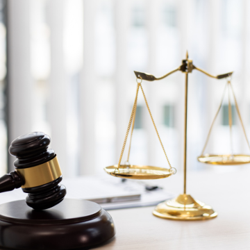 Gavel and justice scales